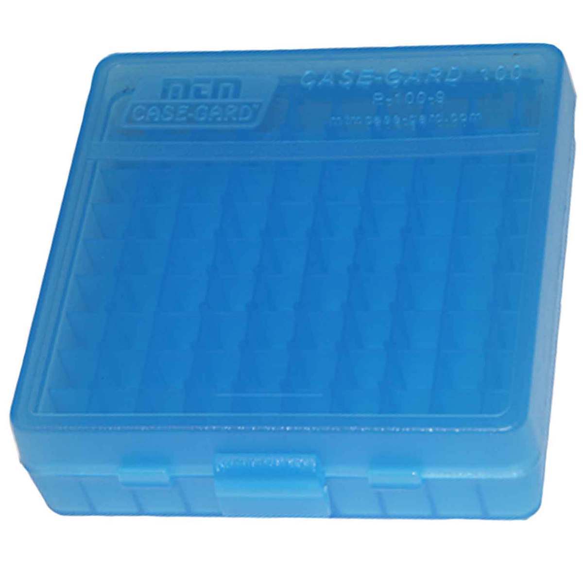 MTM Pistol Ammo Box - 100 Rounds - Clear Blue MTM Pistol Ammo Box - 100 Rounds - Clear Blue