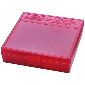 MTM Case-Gard P-100 9mm Luger/380 Auto (ACP) Ammo Box - 100 Rounds - Clear Red