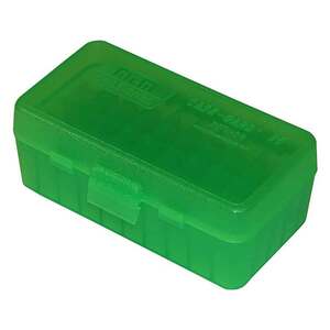 MTM P50 Flip-Top 38 Special/357 Magnum Ammo Box - 50 Rounds - Clear Green