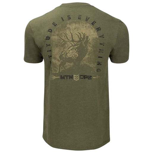 MTN OPS Men's Heritage Elk Short-Sleeve Casual Shirt - Heather Military M