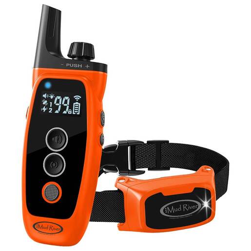 Mud River MR1000 Dog Electronic Training Collar with Remote - Orange 6in to 27in