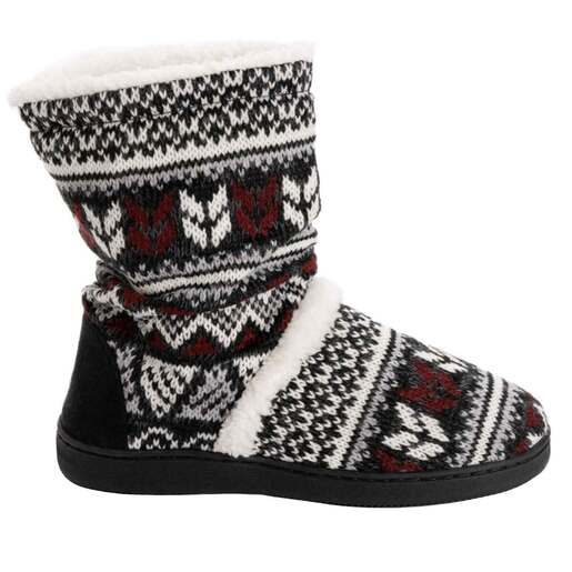 Muk Luks Women's Holly Bootie Slippers - Black L