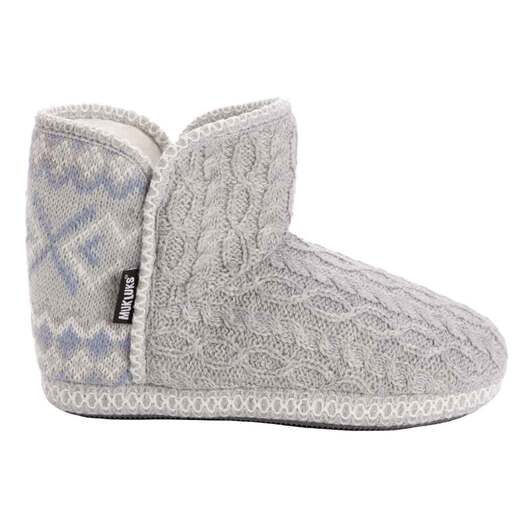Muk Luks Women's Leigh Bootie Slippers - Grey M
