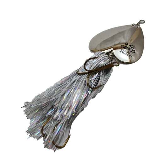 Musky Mayhem 10-9 Combo Inline Spinner – Gold Orange Brass 7/0