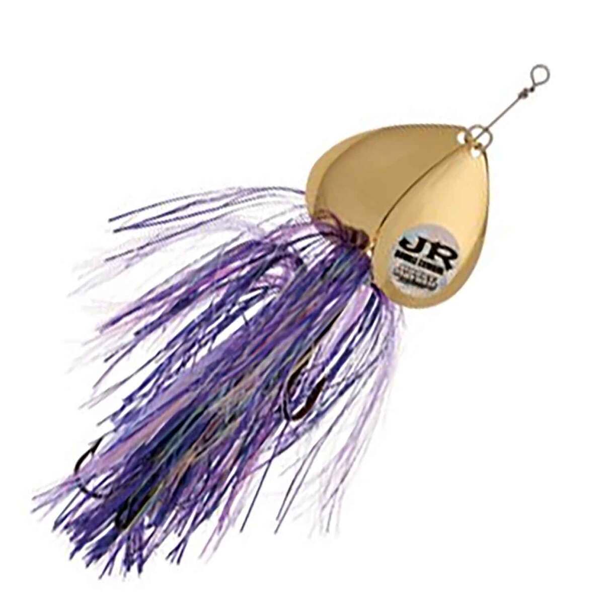 double cowgirl fishing lure Musky Mayhem Tackle flowing Flashabou skirt provides a constant ripple of color and lifelike action 13+" Double Cowgirl Musky Lure-