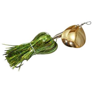 Musky Mayhem Micro Double Cowgirl Inline Spinner - Chartreuse Gold, 5in, 3/4oz