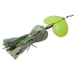 Musky Mayhem Micro Double Cowgirl Inline Spinner - White Chartreuse, 5in, 3/4oz