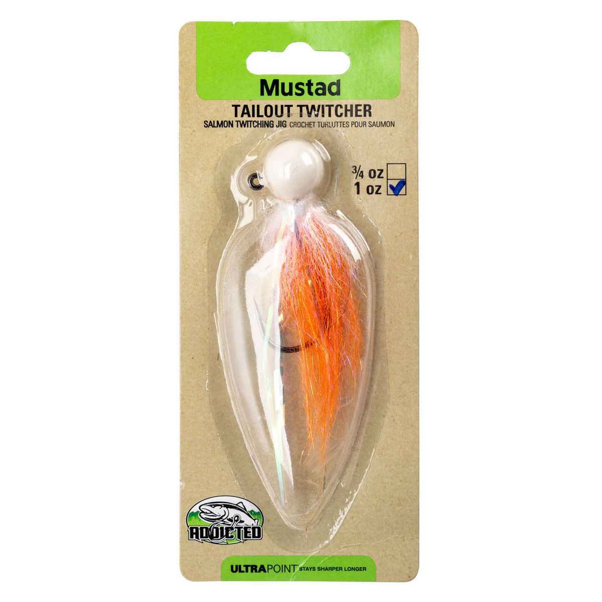 Mustad Addicted Tailout Twitcher Jig Steelhead/Salmon Jig - Pearl/White/Orange, 1oz - Pearl/White/Orange Mustad Addicted Tailout Twitcher Jig Steelhead/Salmon Jig - Pearl/White/Orange, 1oz - Pearl/White/Orange