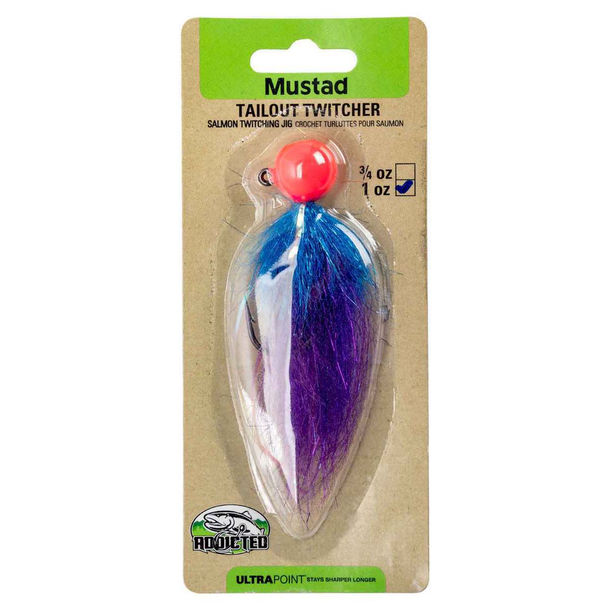 Mustad Addicted Tailout Twitcher Steelhead/Salmon Jig - Pink/Blue/Purple, 1oz - Pink/Blue/Purple Mustad Addicted Tailout Twitcher Steelhead/Salmon Jig - Pink/Blue/Purple, 1oz - Pink/Blue/Purple