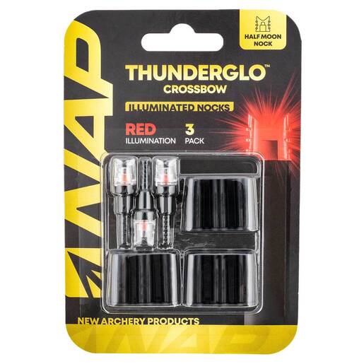 NAP Thunderglo Illuminated Red Half Moon Nock – 3 Pack – Red