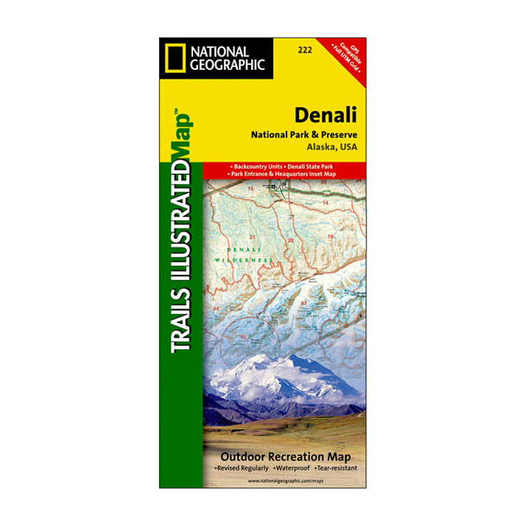 National Geographic Denali National Park and Preserve Trail Map Alaska National Geographic Denali National Park and Preserve Trail Map Alaska