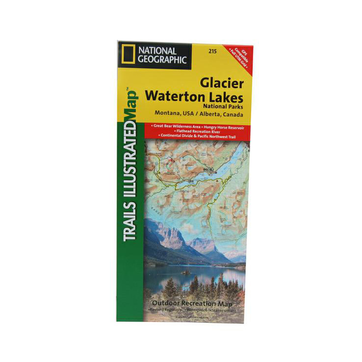 National Geographic Glacier Waterton Lakes National Parks Trail Map Montana National Geographic Glacier Waterton Lakes National Parks Trail Map Montana