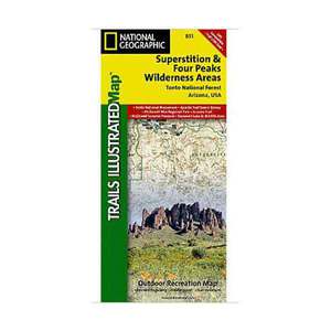 National Geographic Superstition and Four Peaks Wilderness Areas Trail Map Arizona