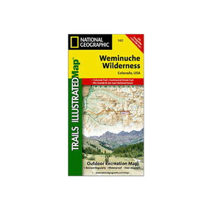 National Geographic Weminuche Wilderness Trail Map Colorado