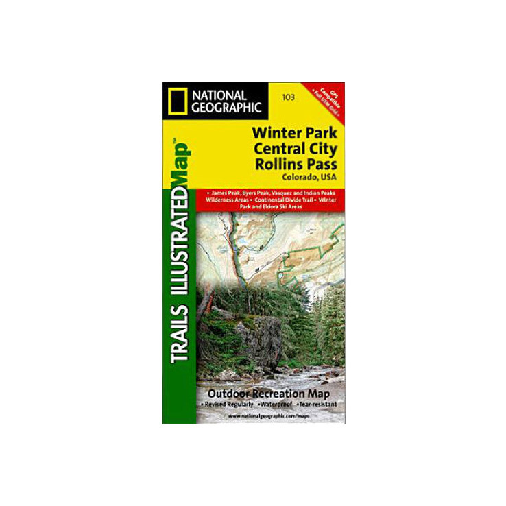 National Geographic Winter Park Central City Rollins Pass Trail Map Colorado National Geographic Winter Park Central City Rollins Pass Trail Map Colorado
