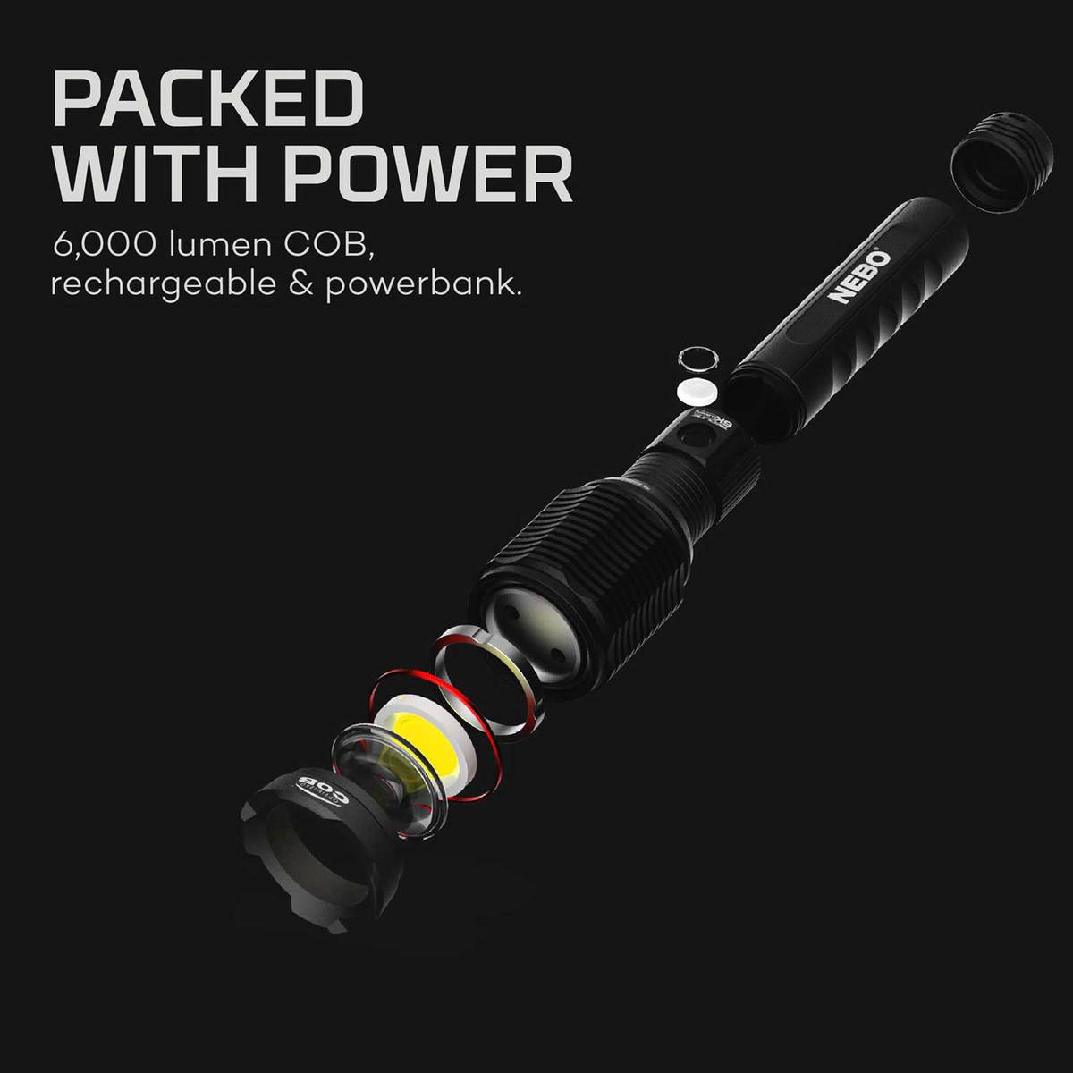 NEBO Redline 6K Full Size Flashlight - Black NEBO Redline 6K Full Size Flashlight - Black