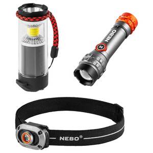 nebo 3000lm flashlight 3 Piece Rechargeable Essentials Kit This flashlight includes four lighting modesHigh NEBO Newton Torchy 300 Flashlight