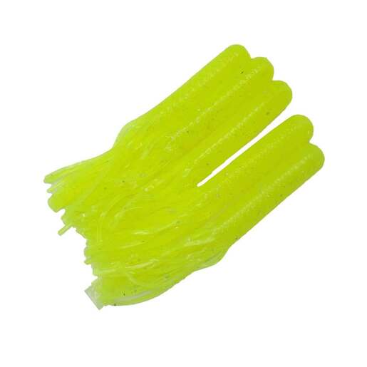 Ned’s Bait Box Tube Bait – 5 Pack – Chartreuse With Silver Flake – Soft Baits
