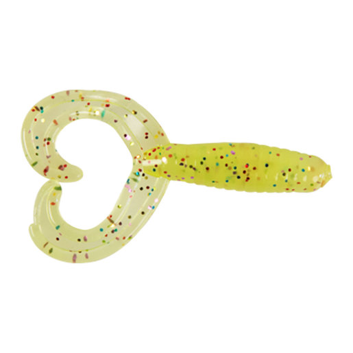 Ned’s Bait Box Twin Tail Ice Fishing Grub – Chartreuse Party