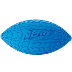 Nerf Medium Tire Squeak Dog Football - Blue