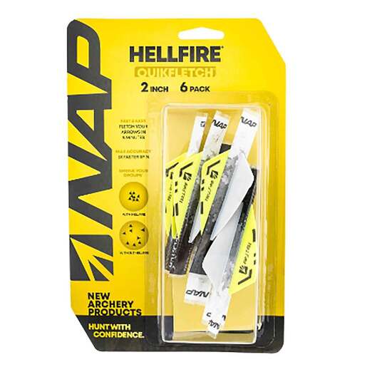 New Archery Products Quickfletch Hellfire Feathers – Yellow 2in