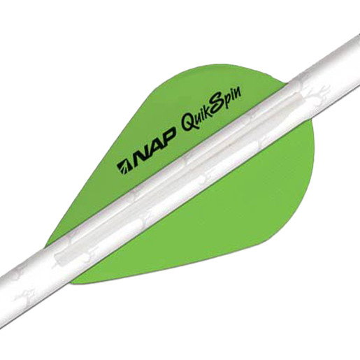 New Archery Products Quikfletch Quikspin 2in Arrow Fletching Vane – White/Green 2in