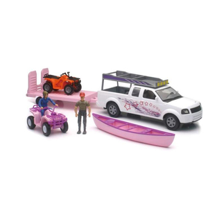 New Rays Toys Pink Pick Up & ATV Set