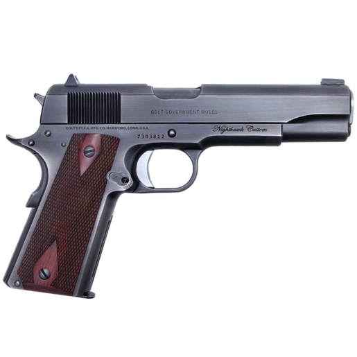 Nighthawk Custom Colt Series 70 Gov 45 Auto (ACP) 5in Black/Brown Pistol - 7+1 Rounds - Black - Nighthawk Custom