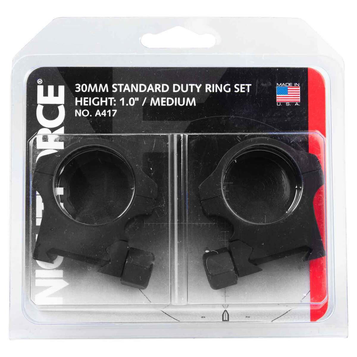 Nightforce Standard Duty 30mm Medium Scope Rings - Matte Black - Black Nightforce Standard Duty 30mm Medium Scope Rings - Matte Black - Black