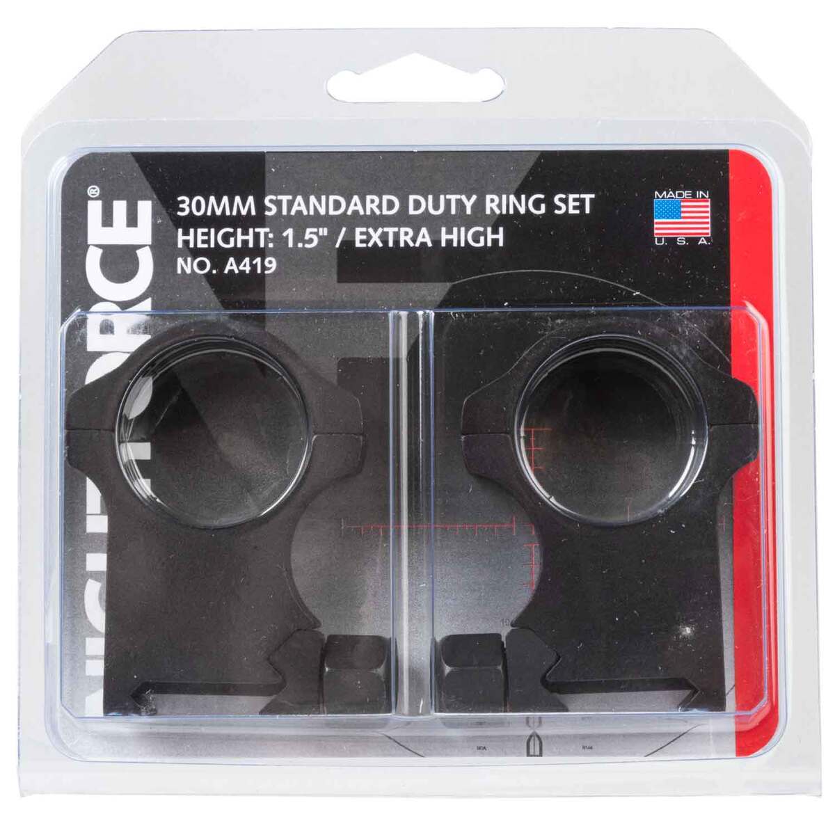 Nightforce Standard Duty 30mm Super High Scope Rings - Matte Black - Black Nightforce Standard Duty 30mm Super High Scope Rings - Matte Black - Black