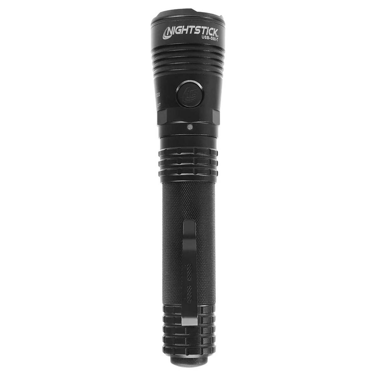 Double Flashlight Nightstick Turbo High Candela USB Dual-Light Rechargeable Tactical ...