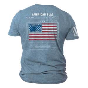 Nine Line Men's American Flag Schematic Short Sleeve Casual Shirt