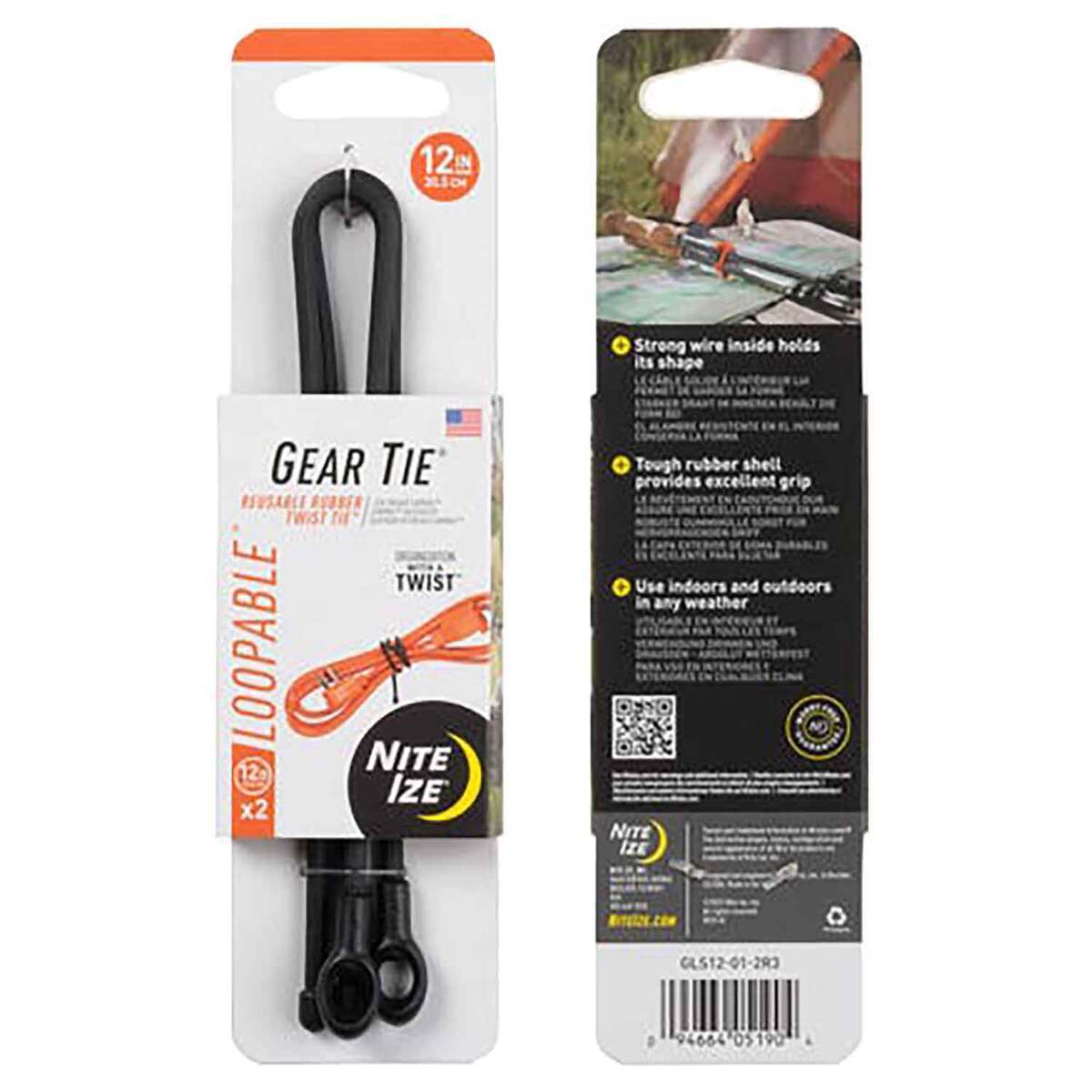 Nite Ize 12in Gear Tie Loopable Twist Tie - 2 Pack Nite Ize 12in Gear Tie Loopable Twist Tie - 2 Pack