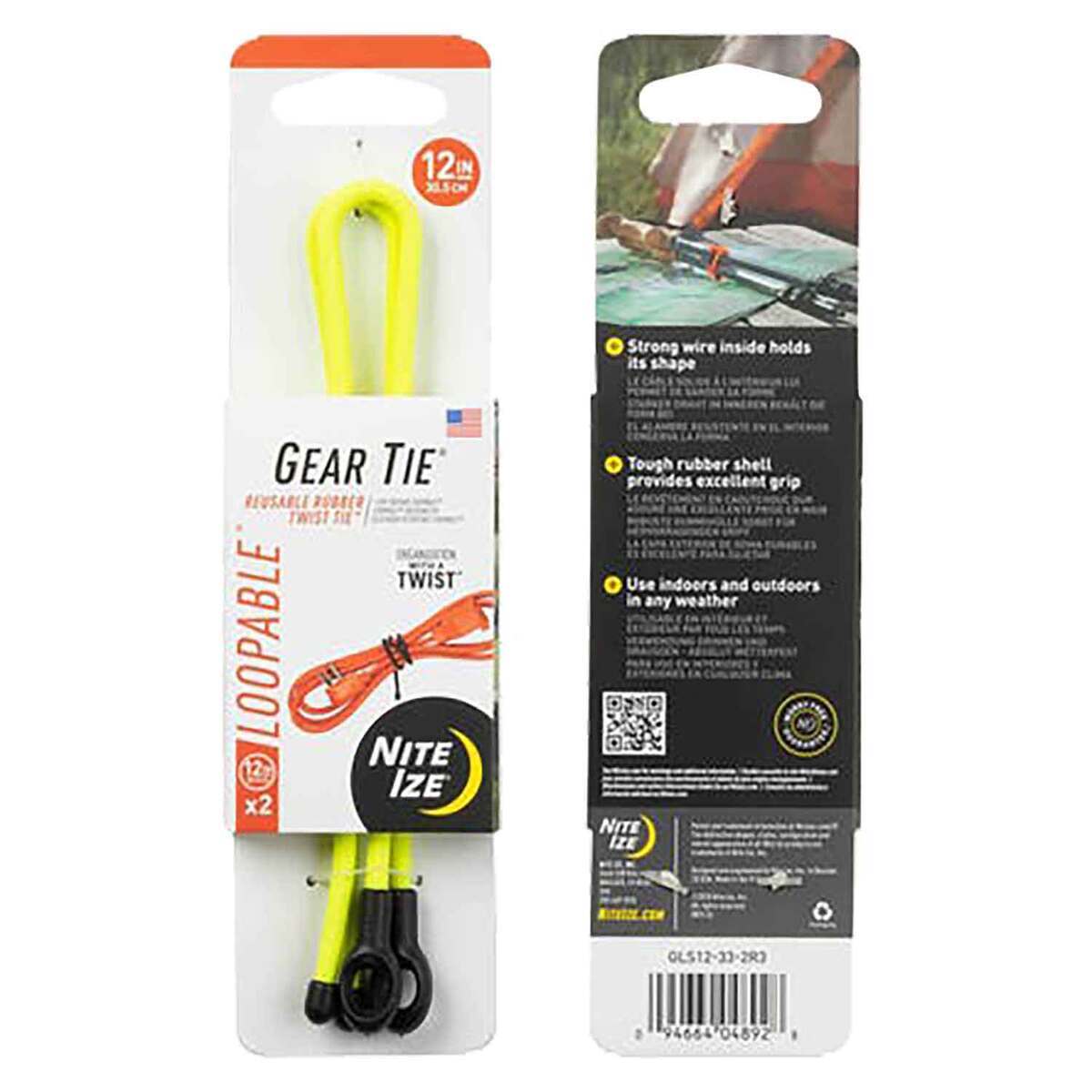 Nite Ize 12in Gear Tie Loopable Twist Tie - 2 Pack Nite Ize 12in Gear Tie Loopable Twist Tie - 2 Pack