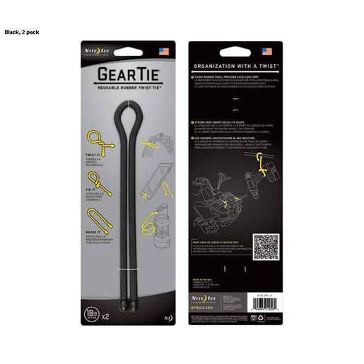 Nite Ize 18in Gear Tie 2 Pack - Black 2 - Nite Ize