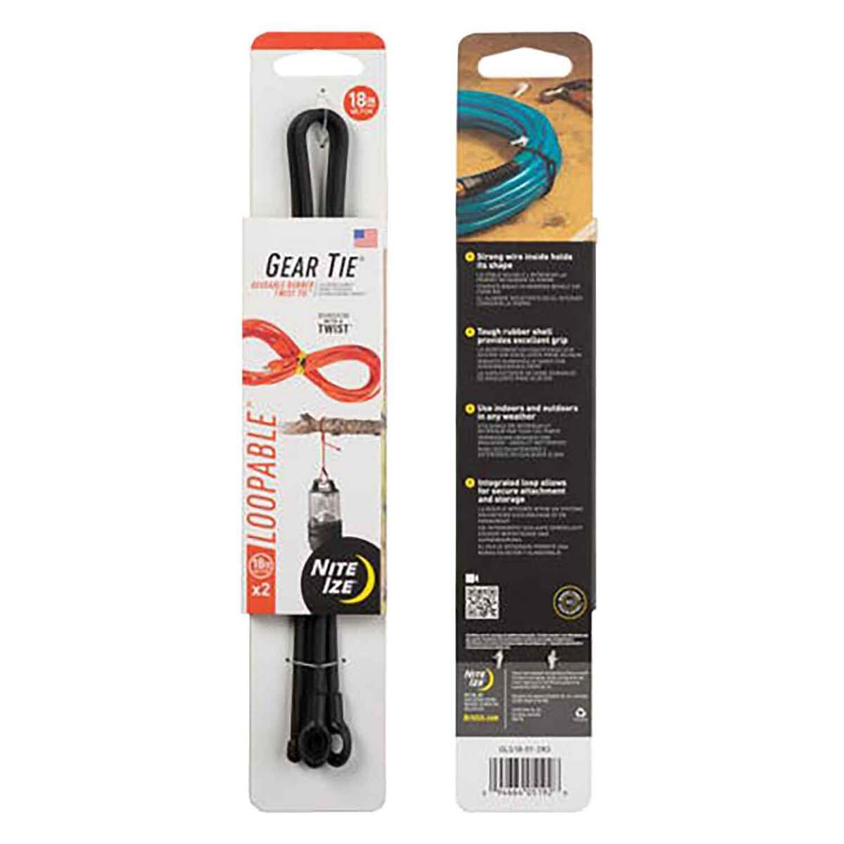 Nite Ize 18in Gear Tie Loopable Twist Tie - 2 Pack Nite Ize 18in Gear Tie Loopable Twist Tie - 2 Pack
