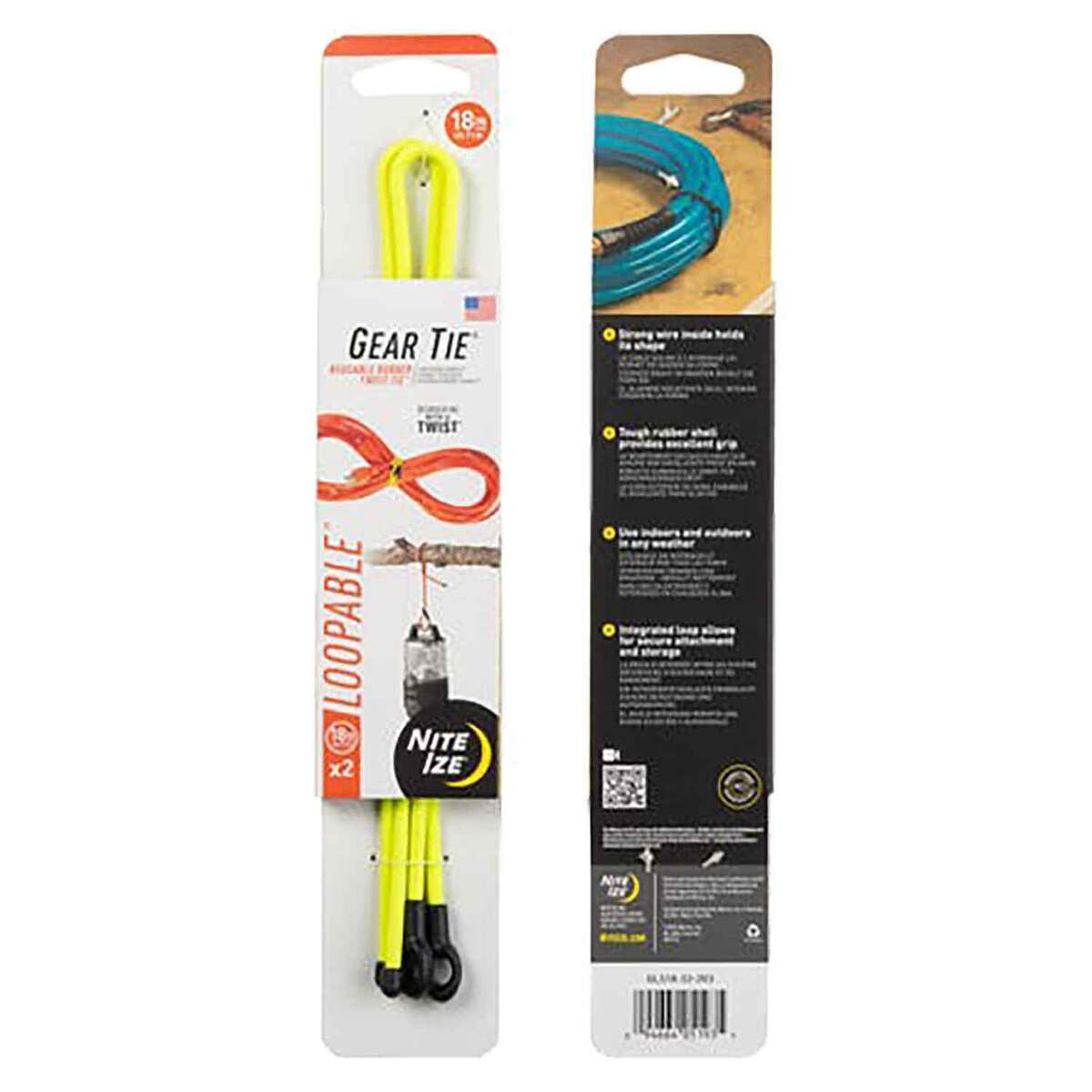 Nite Ize 18in Gear Tie Loopable Twist Tie - 2 Pack Nite Ize 18in Gear Tie Loopable Twist Tie - 2 Pack