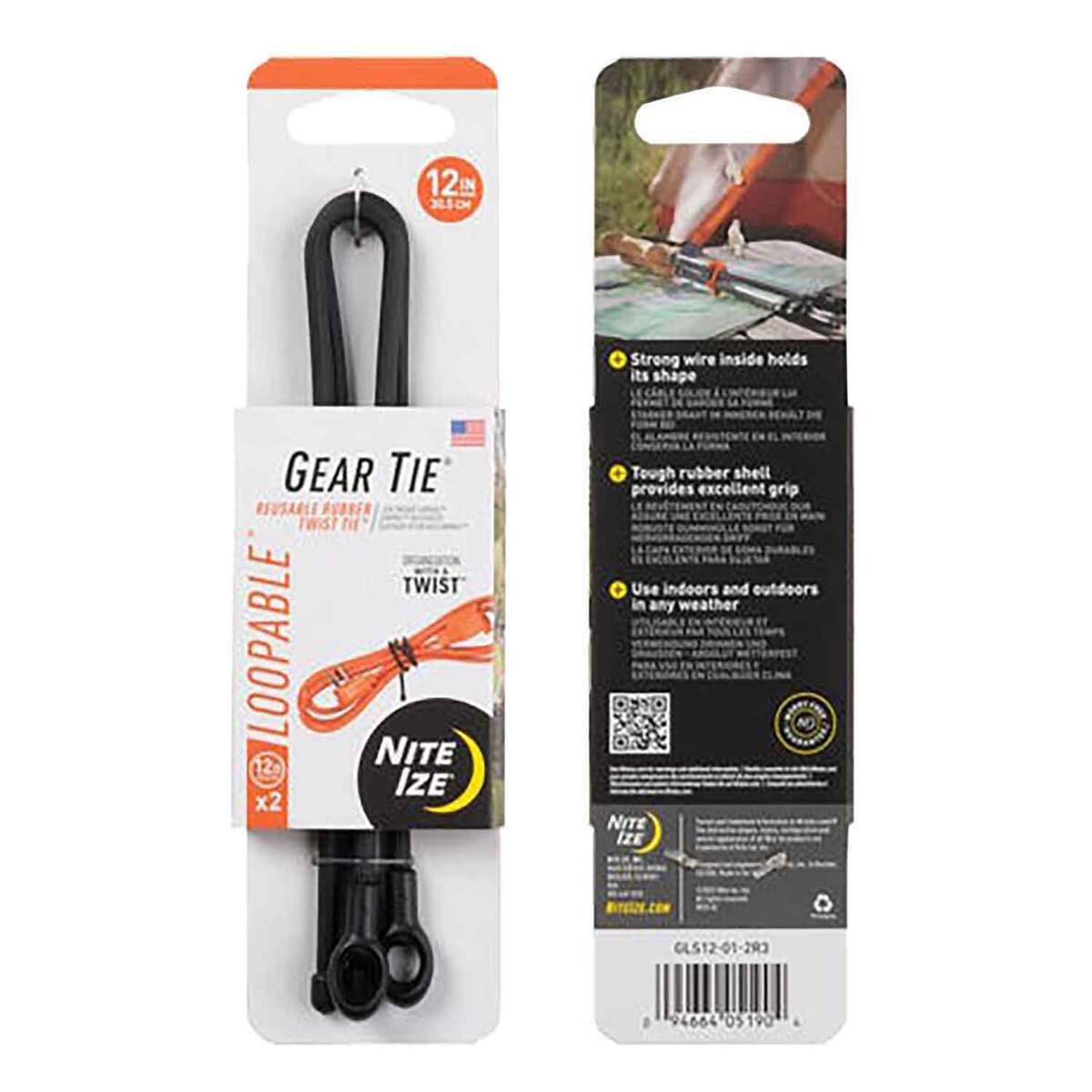 Nite Ize 24in Gear Tie Loopable Twist Tie - 2 Pack Nite Ize 24in Gear Tie Loopable Twist Tie - 2 Pack