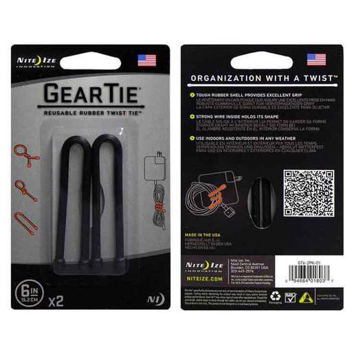 Nite Ize 6in Gear Tie 2 Pack - Orange 2 - Nite Ize