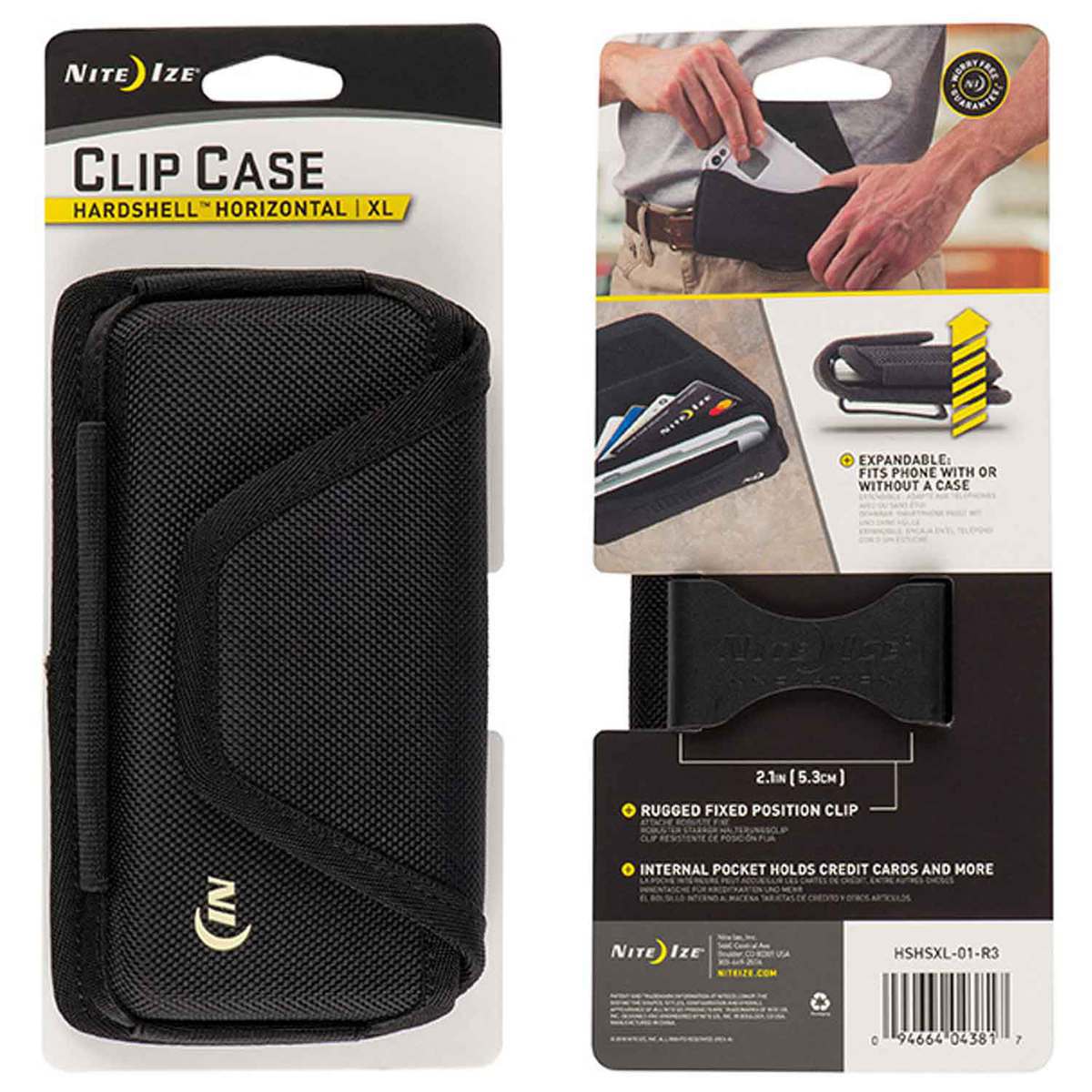 Nite Ize Clip Case Hardshell Horizontal Holsters - X Large - Black XL Nite Ize Clip Case Hardshell Horizontal Holsters - X Large - Black XL