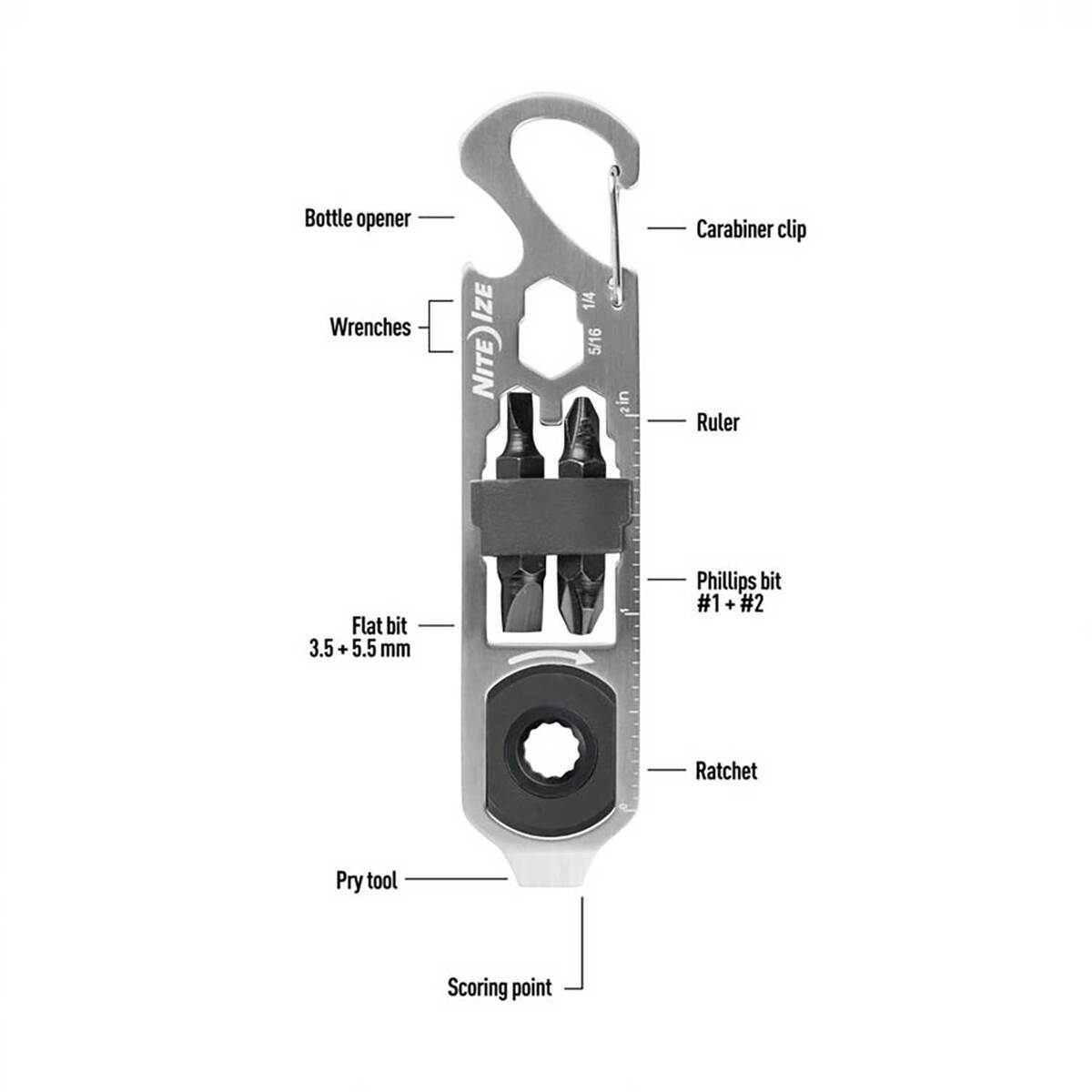 Nite Ize DoohicKey Ratchet Multi-Tool - Silver Nite Ize DoohicKey Ratchet Multi-Tool - Silver