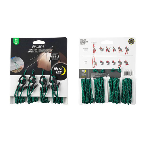 Nite Ize Figure 9 Reflective Tent Line Kit - Green/Black 8ft Reflective cords - Nite Ize
