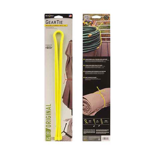 Nite Ize 32in Gear Tie Rubber Twist Tie - Neon Yellow 2 - Nite Ize
