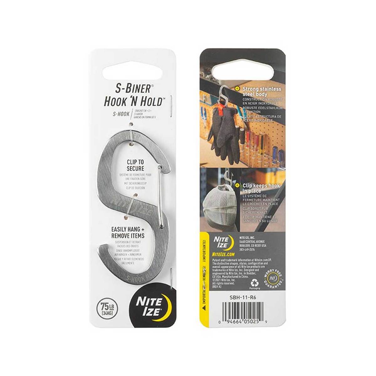 Nite Ize S-Biner Hook 'N Hold S-Hook - Silver Nite Ize S-Biner Hook 'N Hold S-Hook - Silver