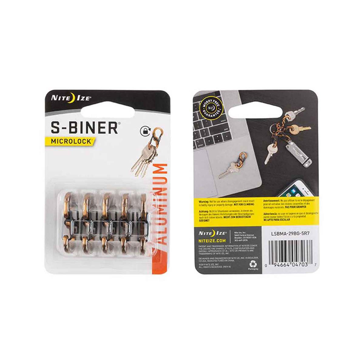 Nite Ize S-Biner MicroLock - 5 Pack - Coyote Nite Ize S-Biner MicroLock - 5 Pack - Coyote