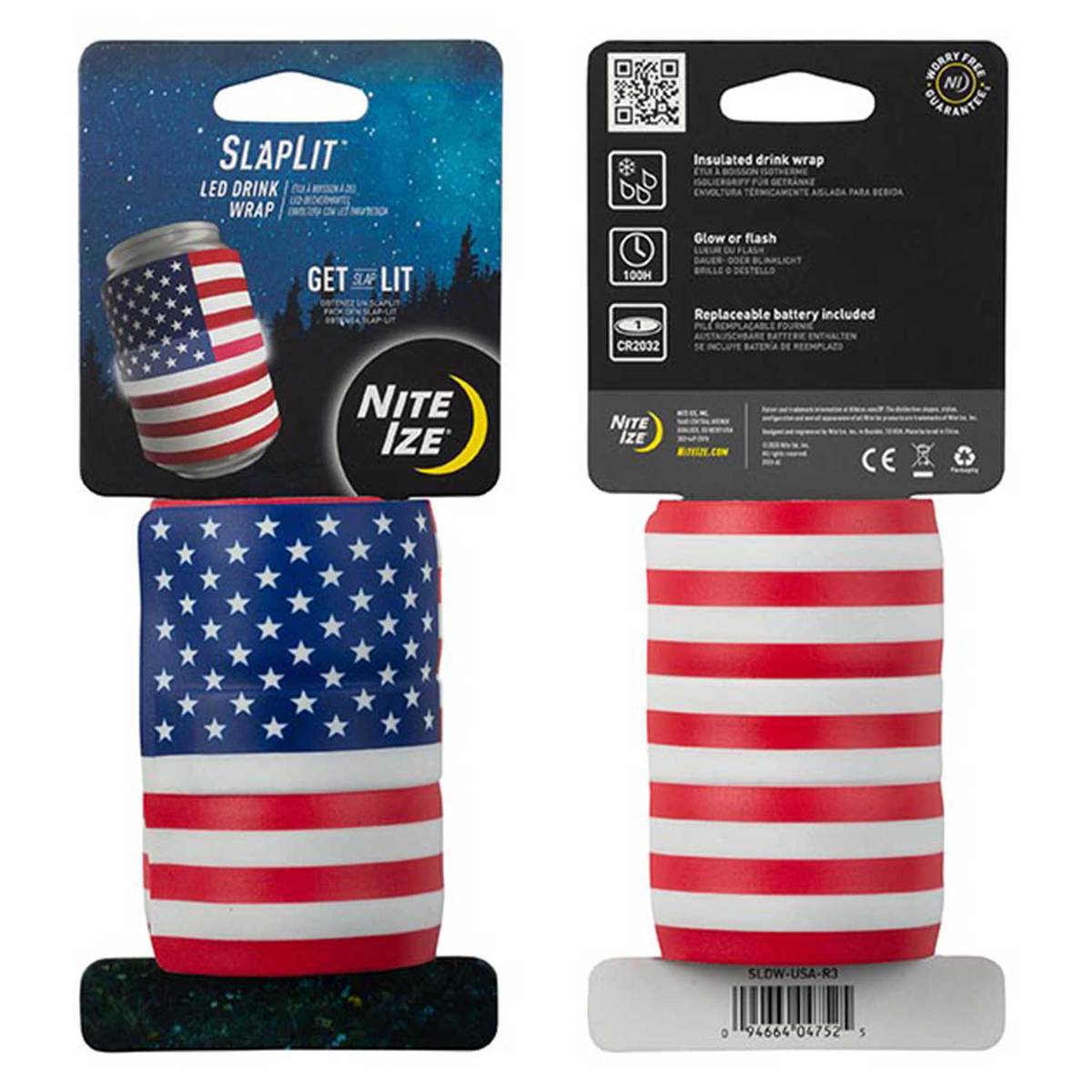 Nite Ize SlapLit LED Drink Wrap - USA - USA 9 in Nite Ize SlapLit LED Drink Wrap - USA - USA 9 in