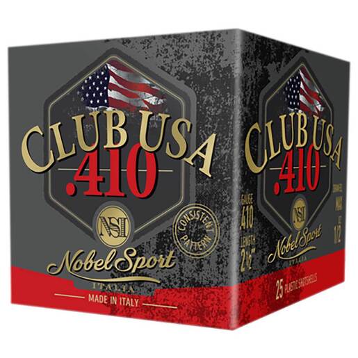 Nobel Club USA 410 Gauge 2-1/2in #7.5 1/2oz Target Shotshells Ammo - 25 Rounds Ammo - #7.5 25 Rounds - #7.5 Ammo