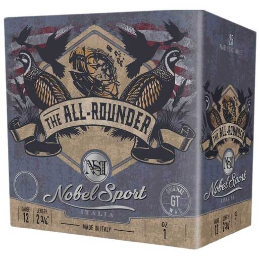 Nobel Sport All-Rounder 12 Gauge 2-3/4in #7.5 1oz Upland Shotshells Ammo - 25 Rounds Ammo - #7.5 25 Rounds - #7.5 Ammo