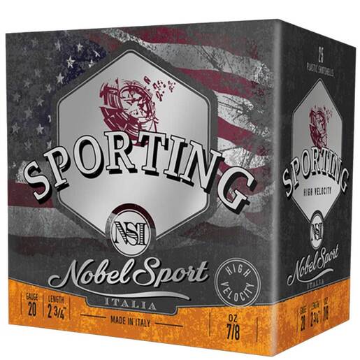 Nobel Sport Target Sporting Clays 20 Gauge 2-3/4in #8 7/8oz Shotshells Ammo - 25 Rounds Ammo - 8 25 Rounds - 8 Ammo