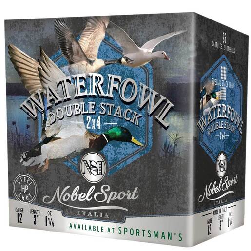 Nobel Steel Waterfowl Sport 12 Gauge 3in #2-#4 1 1/4oz Waterfowl Shotshells Ammo - 25 Rounds Ammo - #2 #4 25 Rounds - #2 #4 Ammo